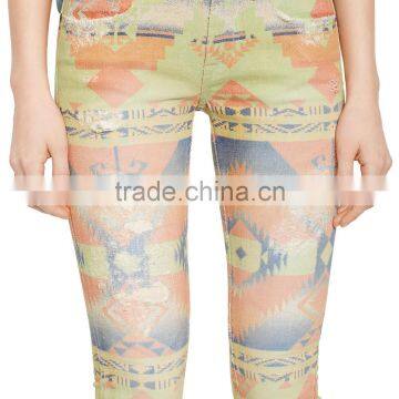 Fashionable Wholesale Women Slim Pants Casual Patterned Skinny Jeans photo-3
