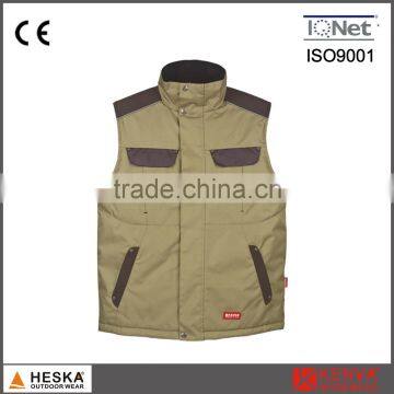 Mens 300D oxford work multi-pocket canvas vest