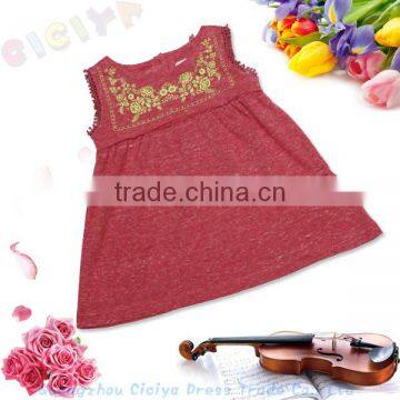 Summer lovely girls baby sleeveless cotton high quality t-shirt with printing make to order