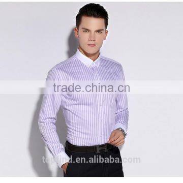 Classic Fashion 100% Cotton White Collar & Cuff Long Sleeve Shirt Dress Men photo-2