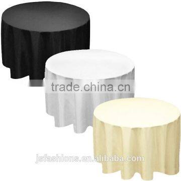 Factory Wholesale Wedding Polyester round Plain White Black Ivory Table Cloth