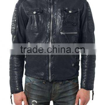 new style slim fit biker men leather jacket