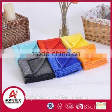 Colorful microfibre cleaning cloth, 100% polyester solid scrubber cleaning cloth, 12''x12'' kitchen scrubber