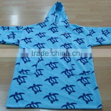 Printed Velour Bathrobe Poncho