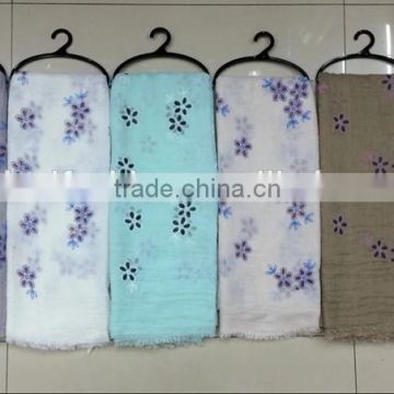 High quality lady's fashion TR cotton flower scarf