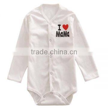 Sweet Heart Pattern Solid Color 100% Cotton Baby Romper With Long Sleeve photo-4