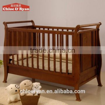 Fashion new arrival bed extender for baby carved teak wood baby swing cradle bed