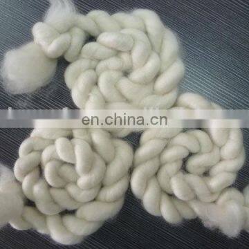 dehaired Inner Mongolian cashmere fiber tops white