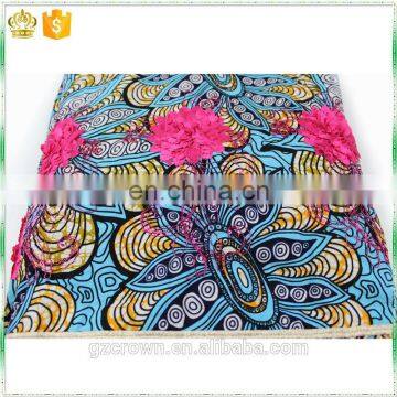 Hot Selling Wholesale French Lace Border Lace African Veritable Real Wax Print Ankara Fabric for Make ClothesH170111011 photo-5