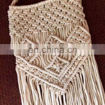 macrame fringe cross body bag handmade cotton boho macrame bag