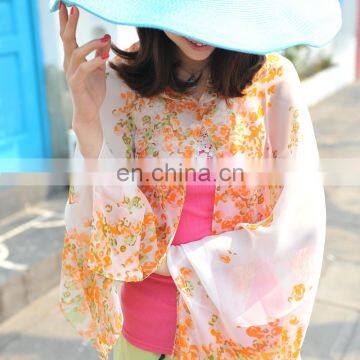 2015 Newestfashion design polyester chiffon summer cuff cape(PP615BL-P)