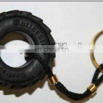 tyre silicone keychains with stianless hook