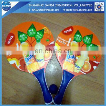 customized printing wooden beach tennis racket