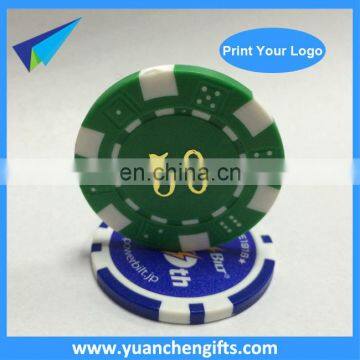 2016 Popular poker chip golf ball markers / casino chip for wholesale