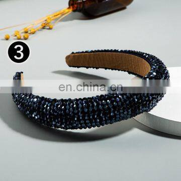 5colors New Luxury Baroque Colorful Rhinestone Fashion Colored Padded Headband For Women Party Hair Accessories photo-5