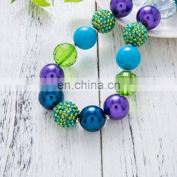 Cute Necklace Bracelet 2pcs Set Girl Colorful Chunky Bubble Beads Necklace Children Jewelry Sets photo-3