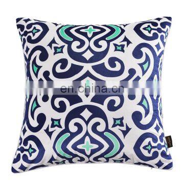 Woven Textured Cozy Modern Concise Soft Navy Blue Square Totem Cushion photo-2