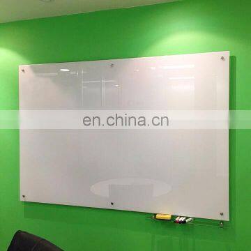 Wholesale 6mm magnetic tempered glass writing white glass board for office