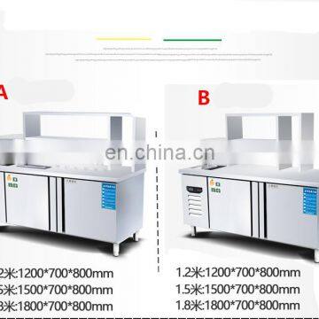 Stainless Steel Milk Tea Working Table With Refrigeration photo-5