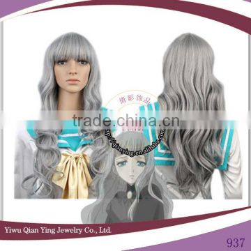 long curly grey Kuroshitsuji cosplay wig