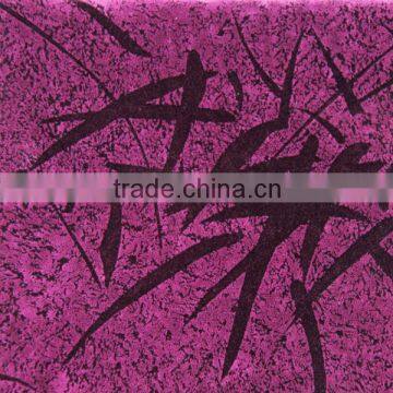 bamboo pattern flocking fabric for curtains