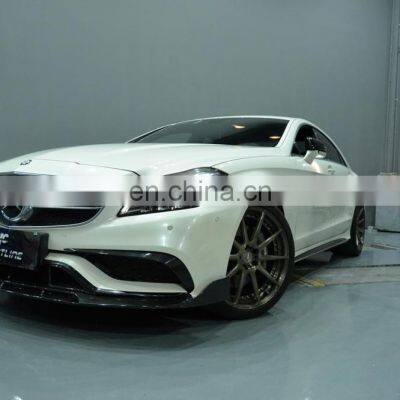 B Style Carbon Fiber Front Bumper Fins for Mercedes Benz CLS-Class W218 CLS63 AMG 2015-2017 photo-5