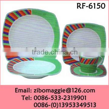 Alibaba Express Personalized Porcelain Sqaure Tableware for Bulk Dinnerware