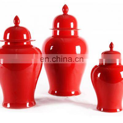 High Temperature New Chinese Handmade Ceramic Ginger Jar Glazed Surface Porcelain Flower Vase With Lid photo-4