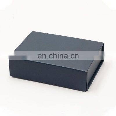 Small A6 shallow size navy blue magnetic flap fold flat packed present box for gifts