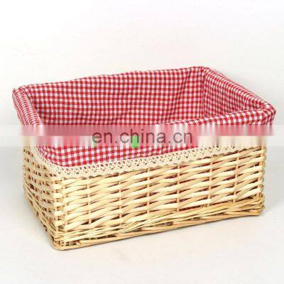 Hand-woven Wicker Willow Storage Baskets Nesting Organizer w/ Lining photo-4