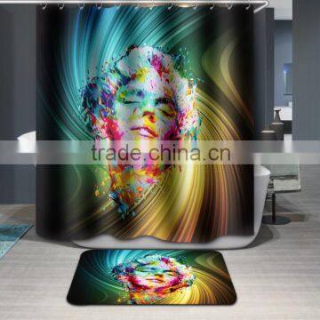 Polyester Digital Printed Shower Curtain Luxury Colorful Shower Curtains photo-5