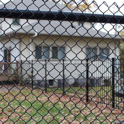 Black Chain-link Fencing Chinese Factory Chain Link Mesh Wire Yard Fence Playground Tennis School Back Yard Fence Security Military Fence photo-5
