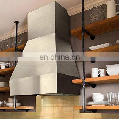 Industrial Retro Wall Mount Iron Pipe Shelf Hung Bracket Diy Storage Shelving Bookshelf photo-5