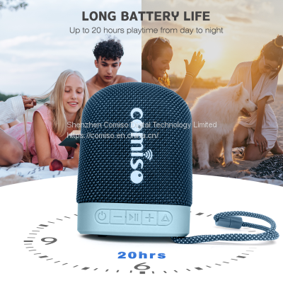 COMISO Portable Bluetooth Speakers, IPX7 Waterproof Floatable Small Wireless Speaker Loud Sound Rich Audio Stereo Pairing Bluetooth 5.0 100 Feet 20H Battery Life Ultra Compact for Outdoor Beach, Pool photo-3