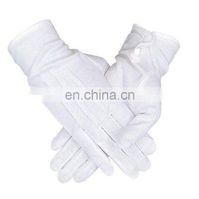 100% Stretch Cotton Fashion Parade Style with button cuff cotton Wholesale Work Gloves