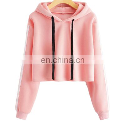 High Quality Cotton Polyester Long Sleeve Hooded Workout Sweatshirt Custom Logo Embroidery Women Hoodies