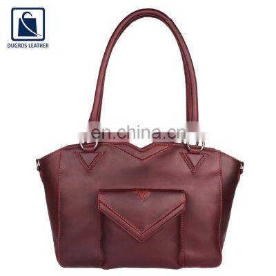 Anthracite Fitting Eye Catching Design Premium Luxury Stylish Look Women Genuine Leather Satchel Bag at Best Price