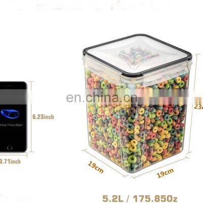 4 Pack 5.2L Airtight Food Storage Containers BPA Free Pantry Organization Kitchen Plastic Containers photo-4