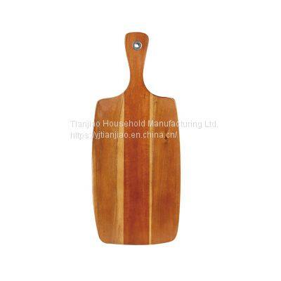 Acacia wood Serving Board Rectangle shape Cutting Board with paddle handle Large Tray Wooden Chopping Block