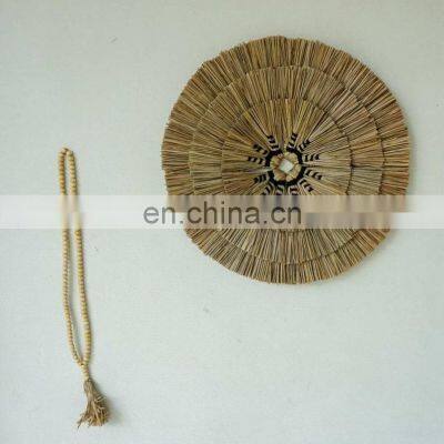High Quality Boho Round Tropical Seagrass Wall Decor Straw Rustic Art Decor Cheap Wholesale photo-5