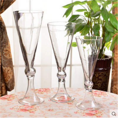 European Trumpet Flower Vase Glass Centerpiece Flower Stand Tall Glass Vase Ornaments Centerpieces for Wedding Table photo-2