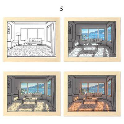 Hot Sale Sunshine Wall Art Light Lamp Painting Brightness Adjustable LED Light and Shadow Decorative Painting for Decor photo-5