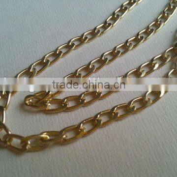 Light Gold Flat Aluminum Curb Chain For Jewelry