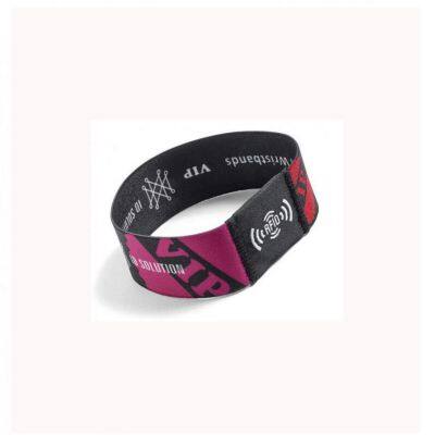 High Elasticity Rfid Wrist Band NFC Chip Embedded Woven Elastic Bracelet Rfid Event Wristband