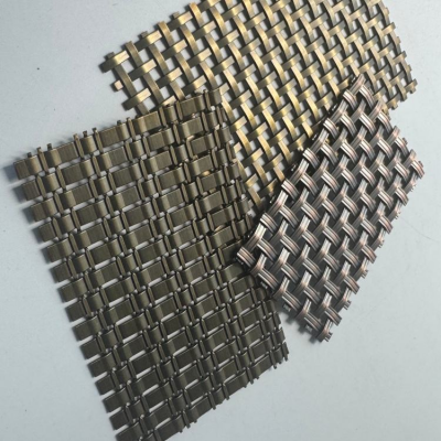 Antique Bronze-colored Stainless Steel Decorative Woven Mesh, Suitable for Cabinet Doors and Glass Interlayers photo-1