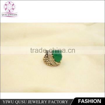 2015 New Product Gold Plated Ring With the Earth's Surface Oval Flat Imitation Jade photo-3