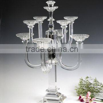 Wholesale crytsal glass candleholder for wedding decoration