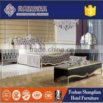 Hotel apartment European style queen size bed room furniture set cheap