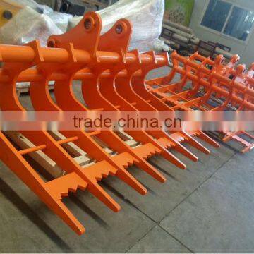 Excavator rake