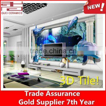 Newest design seaword 3d inkjet tile TV background ceramic 3d wall tile                        
                                                Quality Choice